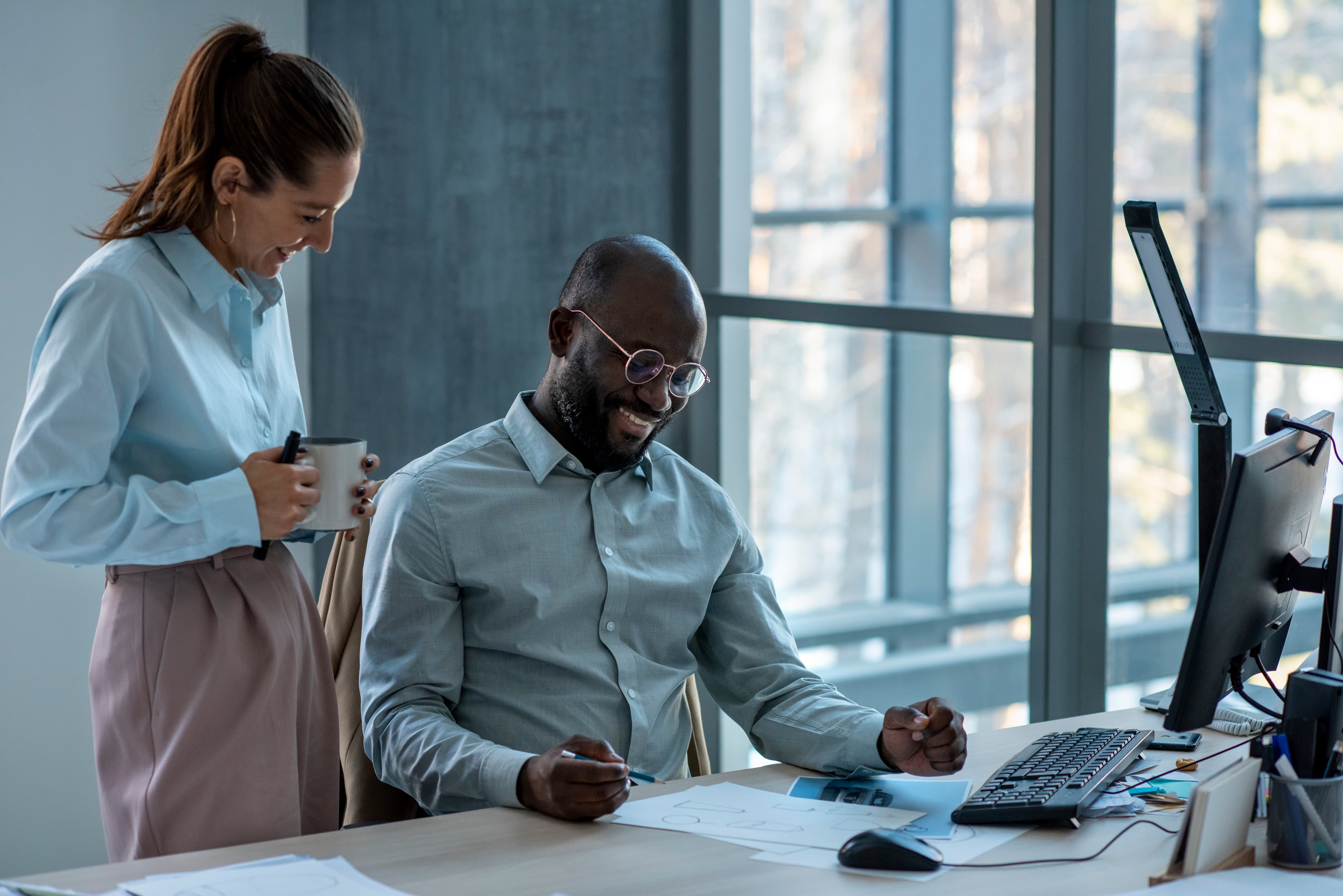 Industrial designers working on 3D model
